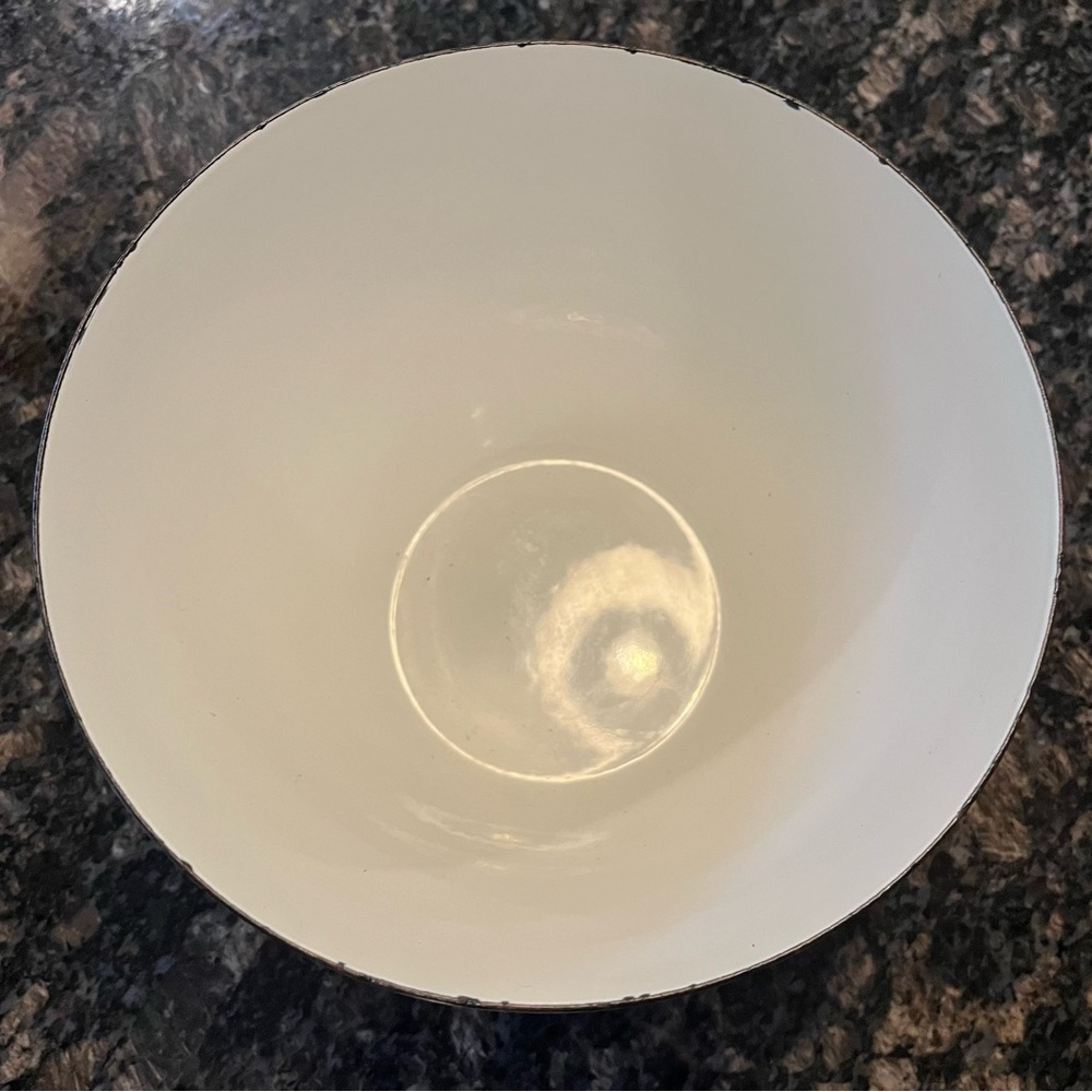 Vintage Mid Century Hackman Finland Enamel Enamelware Heart Bowl - Picture 2 of 3